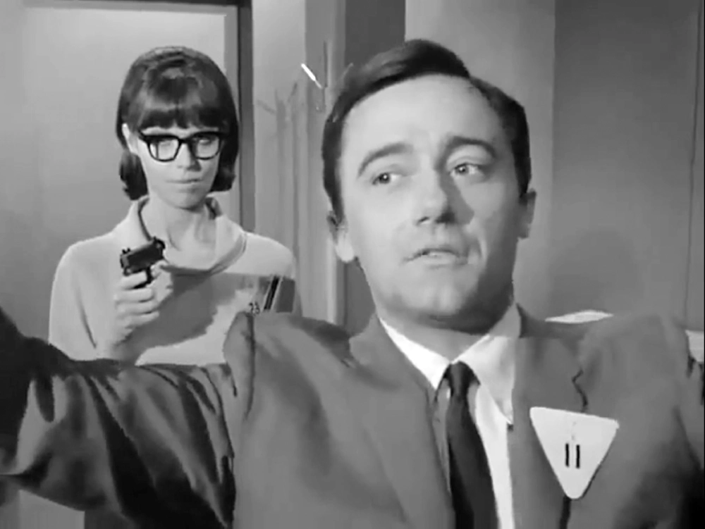 Holding a gun on Napoleon Solo, played by Robert Vaughn, was good practice for the 99 in my future.